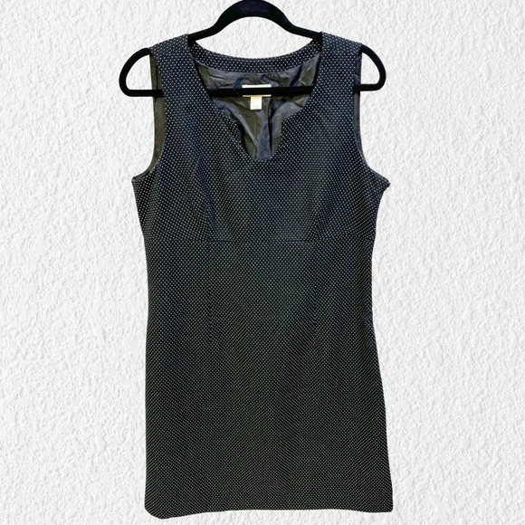 ANN TAYLOR LOFT Sheath Dress Black with White Design SIze 12 - Picture 1 of 9